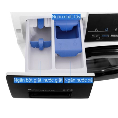 Máy giặt Aqua Inverter 8.0Kg AQD-A800F.W -  Hàng chính hãng - AQD-A800F W - Smart Dual Spray tự làm sạch mặt trong -  Truyền động gián tiếp (dây Curoa)cửa 