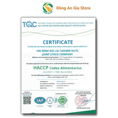 Hũ hạt điều rang củi Hải Bình 110g