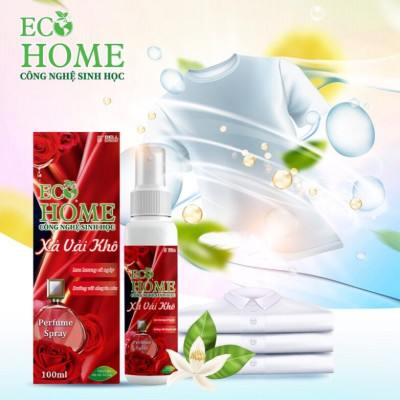 Xả Vải Khô Dạng Xịt Công Nghệ Sinh Học ECOHOME 100ml Hương Nước Hoa Vỏ Đỏ Làm Mềm Vải Khử Mùi Mồ Hôi, Lưu Hương Cả Ngày