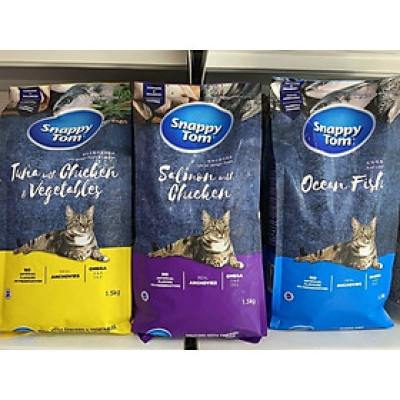 Túi chiết 1kg - Hạt Snappy Tom Mix Cá Cơm Dành Cho Mèo