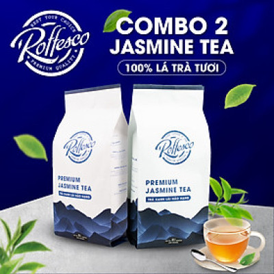Combo 2 Trà Xanh Lài ROFFESCO PREMIUM JASMINE TEA Hảo Hạng Hương Thơm Dịu Mát Hương Vị Đắng Nhẹ Thơm Ngon 400g