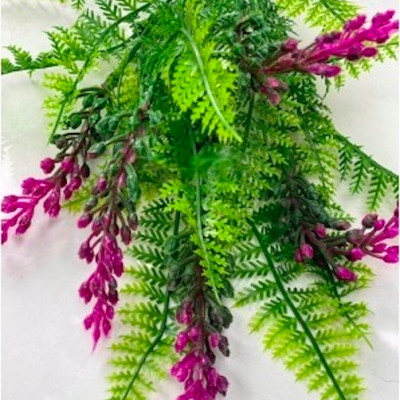 Cụm dương xỉ giả có hoa - Size 27cm - Cây dương sỉ giả, hoa lụa decor trang trí rẻ, bền, đẹp.