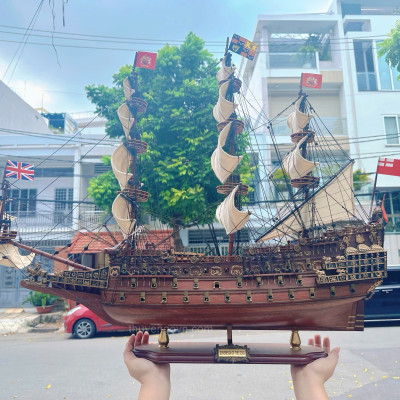 Mô Hình Thuyền Gỗ Phong Thủy Dạng Thuyền Cổ SOVEREIGN OF THE SEAS, thuyền buồm phong thủy, hàng chính hãng