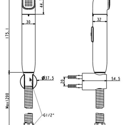 Vòi xịt vệ sinh Duo Stix WF-TS28CW (FFASTS28CW)  mạ crom, niken- hàng chính hãng American Standard