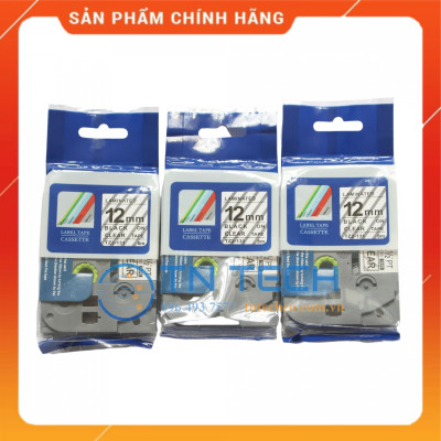 Nhãn In Tz2-131 - Đen nền trong 12mm x 8m - Dùng cho máy in BROTHER - AIMO - PUTY [Hàng nhập khẩu]