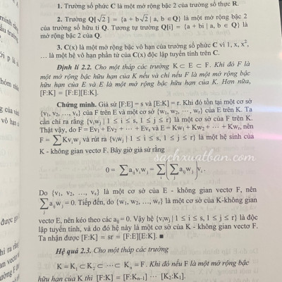 Sách Cơ sở lí thuyết Galois