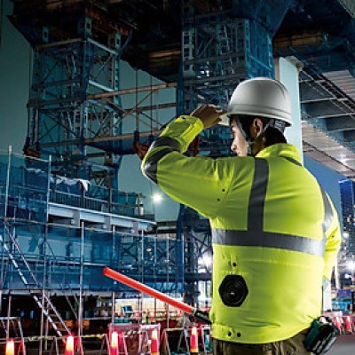 ÁO KHOÁC LÀM MÁT DÙNG PIN SIZE L MAKITA  DFJ214CM (KHÔNG KÈM PIN VÀ SẠC) - HÀNG CHÍNH HÃNG