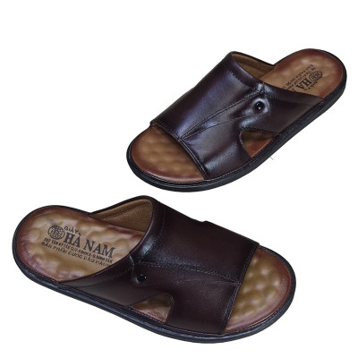 Dép nam quai ngang da bò thật TiTi Đô cao cấp DNA2203