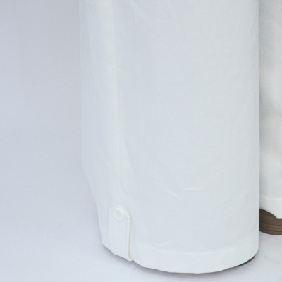 DOTTIE - Quần kaki ống rộng xếp li - Trắng - Q0402