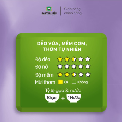 Đặc sản Tiền Giang - Gạo Đỗ Quyên Vinh Hiển 5kg - OCOP 4 SAO