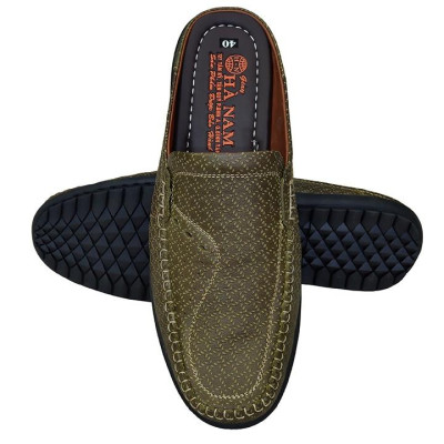 Dép Bít Mũi Nam Da Bò Thật TiTi ĐÔ Cao Cấp GSB2070d