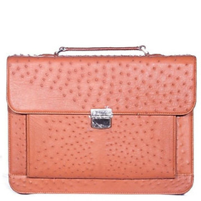 Cặp táp nam da đà điểu Huy Hoàng màu vàng bò HP6449