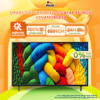 Smart Tivi NanoCell LG AI 4K 43 inch 43NANO80ASA/ 50 inch 50NANO80ASA/ 55 inch 55NANO80ASA/ 65 inch 65NANO80ASA/ 75 inch 75NANO80ASA/ 86 Inch 86NANO80ASA- Hàng Chính Hãng - Mới 100%