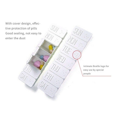 Hộp Đựng Thuốc, Chia Thuốc Trong Gia Đình Hàng Ngày Nhỏ Gọn, Tiện Dụng, Chia 7 Ngày Bằng Nhựa Trắng Dài - TakyHome 7125