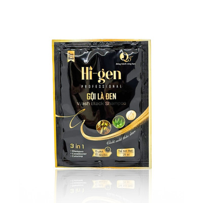 Dầu Gội Phủ Bạc, Gội là đen Hi-gen gói 25ml (Hộp 10 gói)