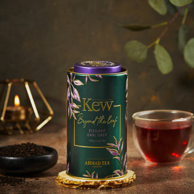 [LIMITED EDITION] TRÀ AHMAD ANH QUỐC - KEW _ Hộp thiếc HÌNH TRỤ BÁ TƯỚC (100g) pha ấm - Elegant Earl Grey