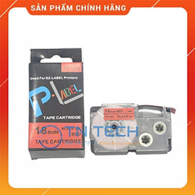 Nhãn in CASIO PT-18RD - Chữ đen nền đỏ 18MM x 8M - Dùng cho máy in nhãn CASIO [Hàng nhập khẩu]