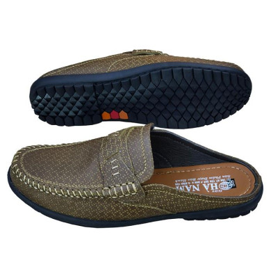 Dép Bít Mũi Nam Da Bò Thật TiTi ĐÔ Cao Cấp GSB2037