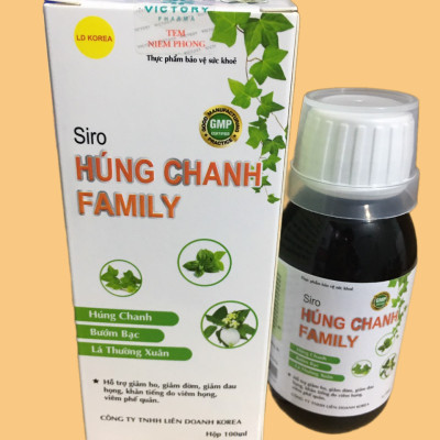 Siro ho Húng Chanh Family 100ml - cho bé, cho người lớn (hỗ trợ giảm ho, giảm đờm, giảm đau họng, khản tiếng; giúp tăng sức đề kháng)