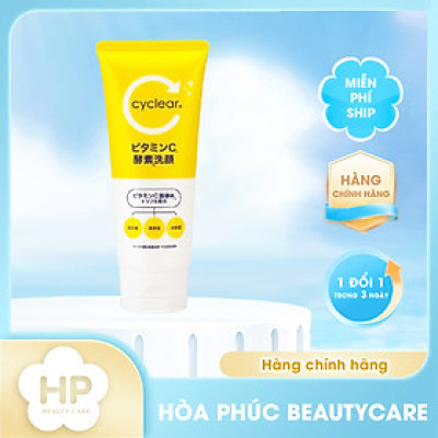 Sữa Rửa Mặt Tạo Bọt Làm Sạch Sâu Da Kumano Cyclear Vitamin C Enzyeme Facial Foam (Tuýp 130 G)