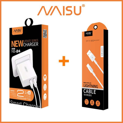 Bộ sạc hai cổng, tương thích với các điện thoại di động phổ thông trên thị trường, NS-24 ID – 1815 - Hàng nhập khẩu