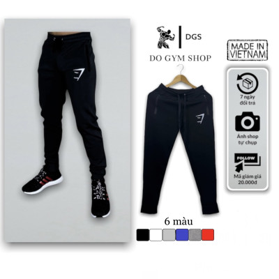Quần dài tập gym nam DO GYM SHOP logo thêu, thun co giãn 4 chiều thoáng mát