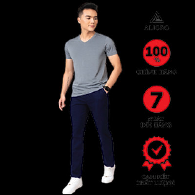 Quần kaki nam Aligro chất liệu mềm, mịn, co giãn màu navy ALGK056