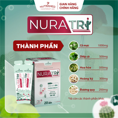 Gói uống Nuratri hỗ trợ ngăn ngừa các vấn đề về trĩ (20 gói) - Nutramed