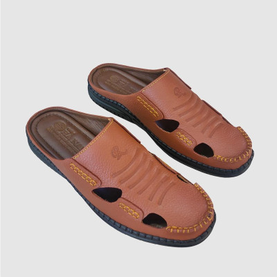 Dép bít mũi nam da bò thật TiTi ĐÔ cao cấp GSB20118d