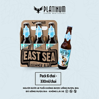 [Pack 6 Chai] Bia Thủ Công Cao Cấp Platinum East Sea Summer Ale Chai 330ml 5% Chính Hãng