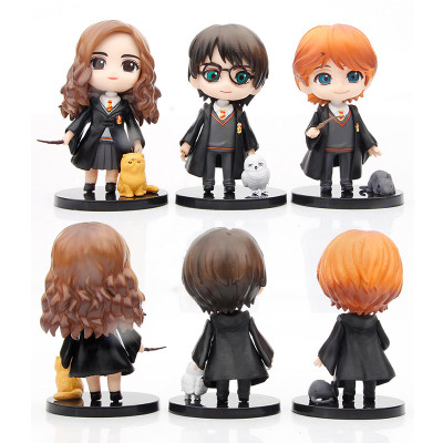 Bộ Sưu Tập Mô hình để bàn 6 nhân vật Harry Potter phong cách Chibi siêu đáng yêu, cao 9-10cm, cử động được khớp tay DRU - Hàng Chính Hãng 