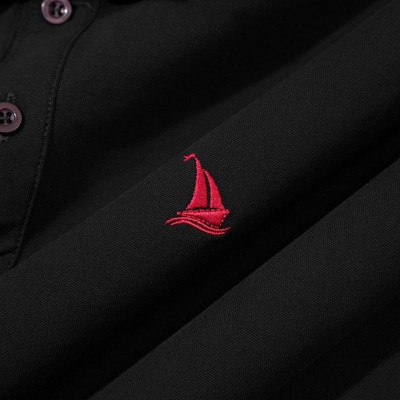 ÁO POLO THÊU LOGO CÁNH THUYỀN ĐEN