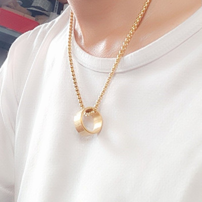 dây chuyền nam Nhẫn Bát Nhã Tâm Kinh cực kỳ may mắn bình an, nhẫn xoay titanium cao cấp