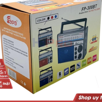Đài radio 310BT Chất Lượng Tốt Am/Fm/Sw Đa Chức Năng Radio Với USB/Khe Cắm SD -kết nôi Bluetooth -tích hợp pin sạc-Hàng Chính Hãng