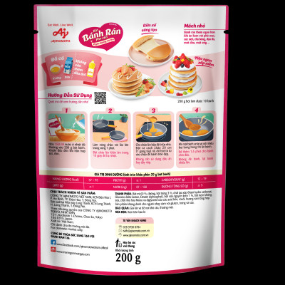 Combo 4 Gói Bột Bánh Rán Pha Sẵn Vị Truyền Thống Ajinomoto 200g/Gói