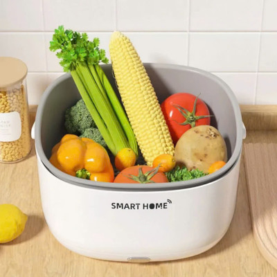 Máy Sục Siêu Âm SMART Rửa Thực Phẩm - Khử Khuẩn Rau Củ Quả , Loại Bỏ Vi Khuẩn, Chất Trừ Sâu 99%Thông Minh, ĐÈN TRANG TRÍ