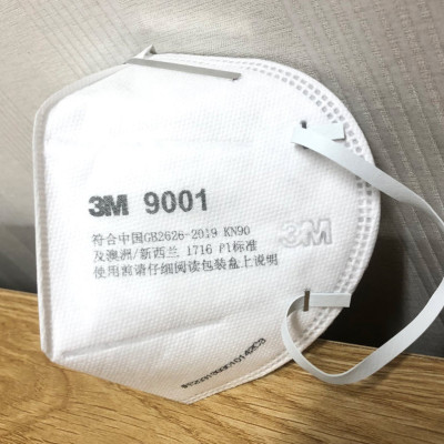 Khẩu trang lọc bụi mịn 9001, 9001V, bảo vệ hô hấp, lọc tối thiểu 80%, hàng chính hãng 3M