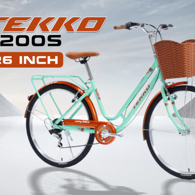 Xe đạp TEKKO C200S 26 inch, Khung thép cao cấp (Phù hợp với người cao từ 1m45 trở lên)