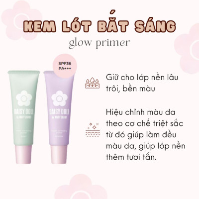 Kem Lót Hiệu Chỉnh Màu Da Daisy Doll Nhật Bản Tạo Lớp Lót Cho Da Căng Bóng, Sáng Mịn 30g