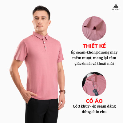 Áo polo golf nam ngắn tay ALIGRO chất vải coolmax dệt line phẩy màu vỏ đỗ năng động ALGPLO123