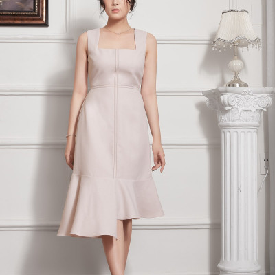 Đầm Đuôi Cá Lụa Crep Cổ Vuông Maxivic, La Mộc - LM012227