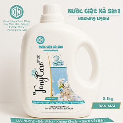 Nước giặt Tonycare 2100ml – Hương Ban Mai sạch sâu, hương thơm tươi mát, an toàn cho da – Chính hãng Tonycare