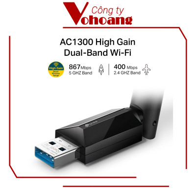 USB Thu Sóng Wifi TP-Link T3U Plus | Băng Tần Kép Chuẩn AC1300 | Hàng Chính Hãng