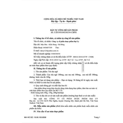 Trà râu ngô rau má Đại Uy - Thanh nhiệt giải độc