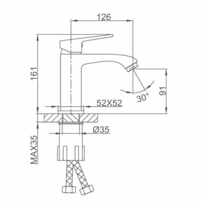 Vòi chậu lavabo nóng lạnh mạ titan Frap F1076-9 - Hàng Chính Hãng LIÊN BANG NGA