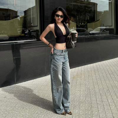 Quần Jean Ống Rộng Classic Carolina Blue Aaa Jeans