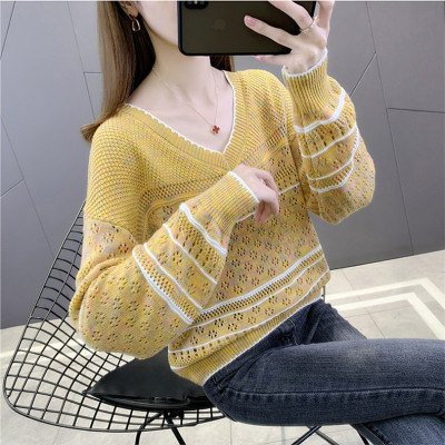 Áo Len Nữ Thu Đông Form Rộng Cổ tim Phong Cách Hàn Quốc Haint Boutique AL51