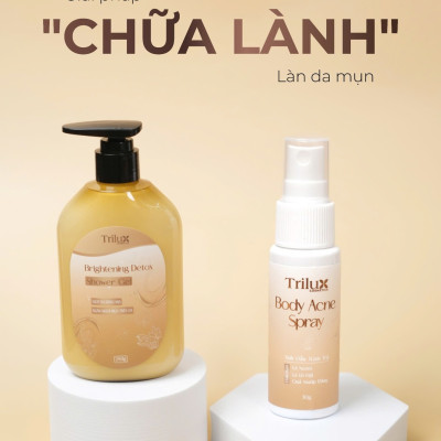 Xịt Mụn Lưng, Xịt Mụn Body Trilux, Giúp Mờ Thâm Sáng Da Lọ 30ml