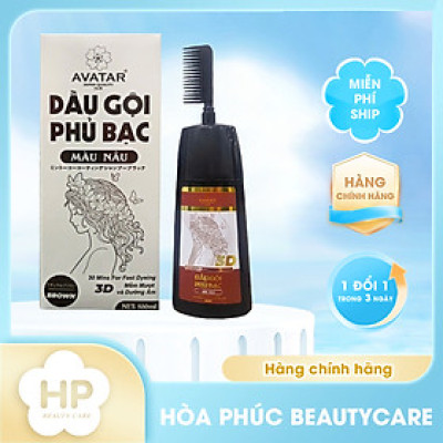 Dầu Gội Phủ Bạc Thảo Dược Avatar Color Hair Shampoo Chai 500 mL (02 Màu)
