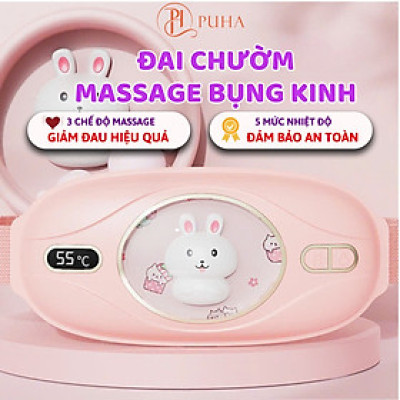 Máy chườm nóng hỗ trợ giảm đau bụng kinh PUHA, có 5 mức nhiệt, Pin 3600MAH , sạc UBS, món quà ý nghĩa tặng người yêu